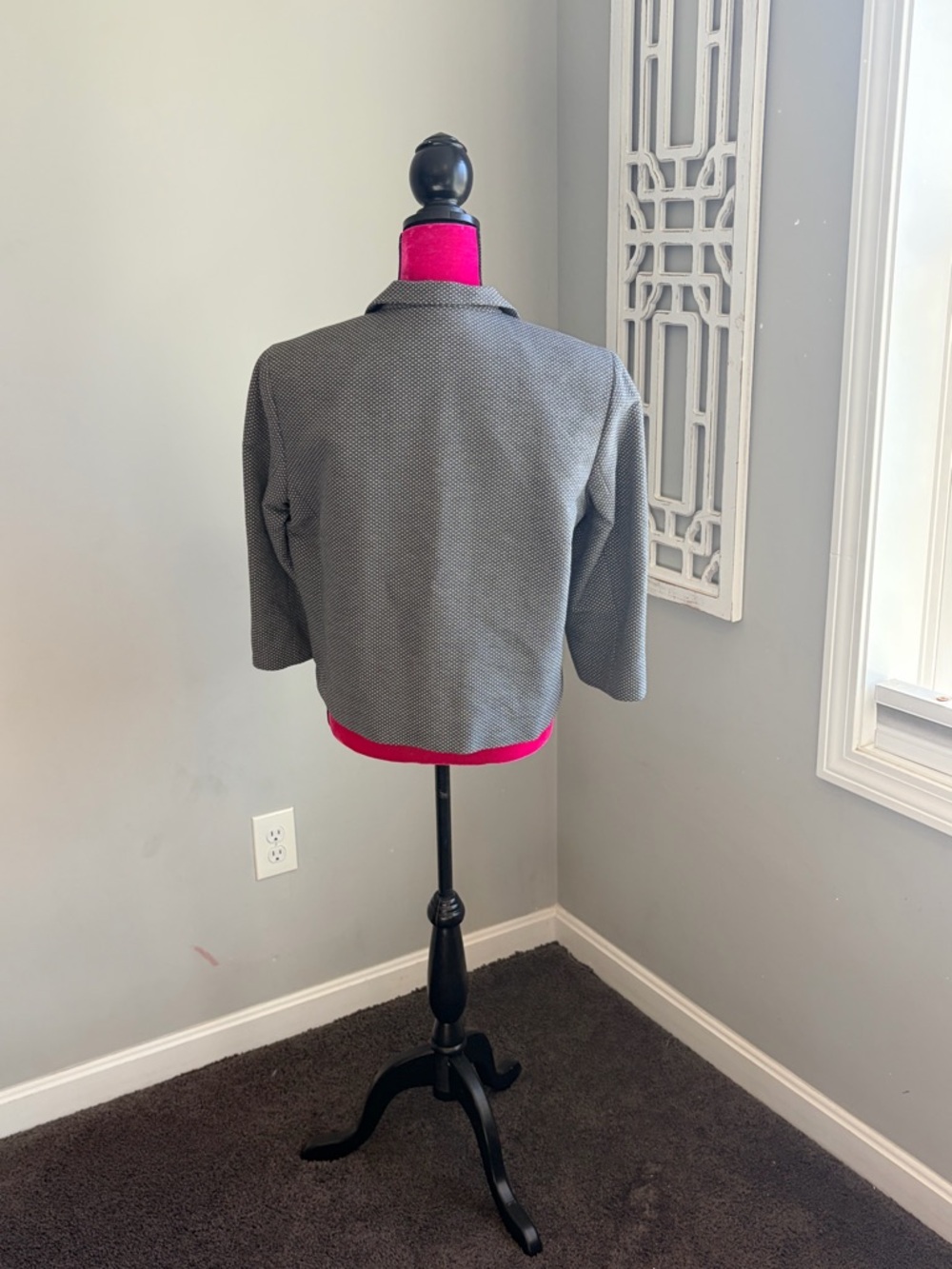 Barry Bricken Women’s Blazer • Gray Dot Pattern - Picture 2 of 12